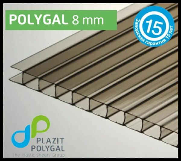 Стільниковий Полікарбонат 10 мм "Polygal Standart" (Бронзовый) - Зображення 3